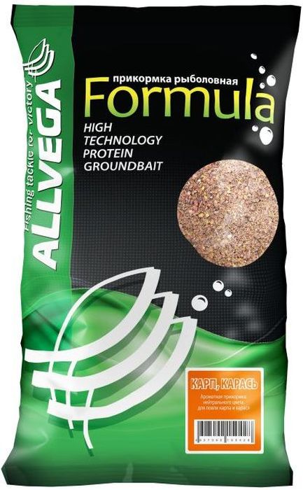 Прикормка ALLVEGA Formula Carp Carassin, карп, карась, 900 г0058321 Прикормка ALLVEGA Formula Carp Carassin, карп, карась, 900 г0058321FORMULA - новая серия недорогих и качественных прикормок. Имеет сбалансированный состав, умеренную ароматизацию, при этом использованы самые популярные у рыболовов ароматы. Идеально подходит для использования на любительской рыбалке, где не имеет смысла переплачивать за дорогие добавки и ингредиенты. Сбалансированная прикормка коричневого цвета с устойчивым хлебным ароматом.