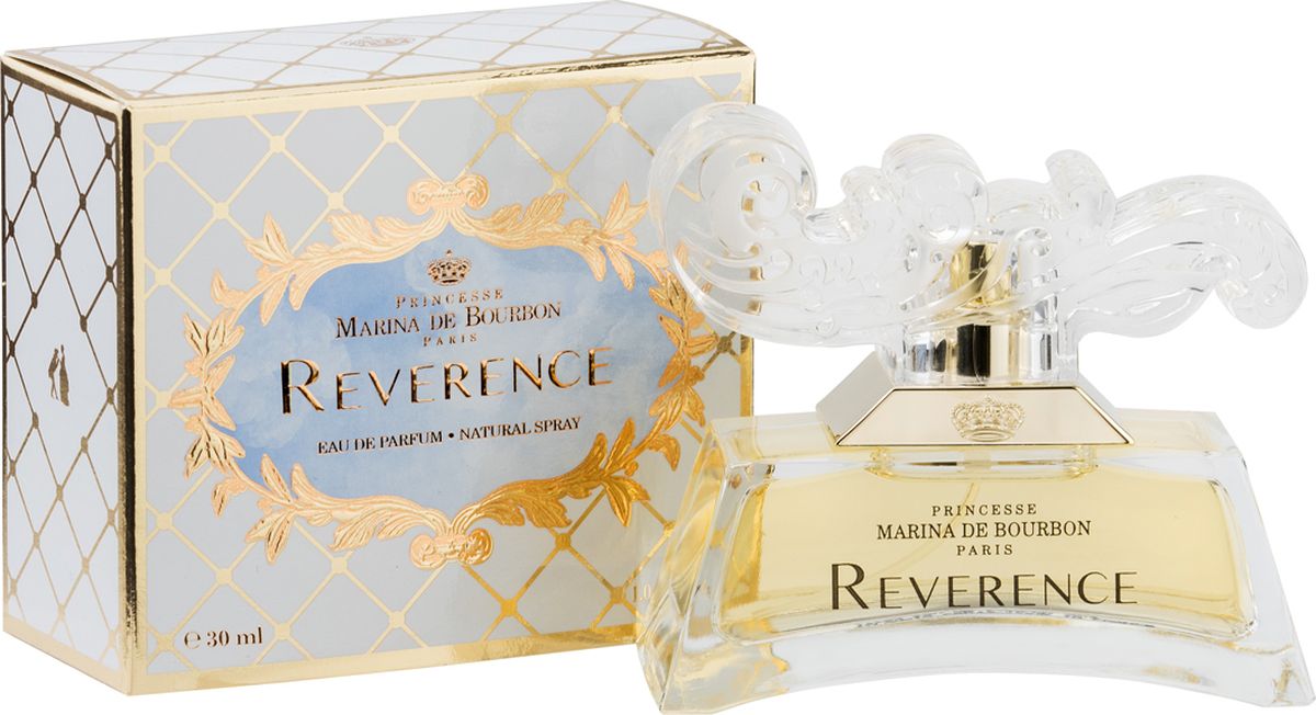 Princesse Marina De Bourbon Paris Reverence Парфюмерная вода 30 мл1004MBR Princesse Marina De Bourbon Paris Reverence Парфюмерная вода 30 мл1004MBRФЛАКОН: В прошедшие века поклон был общепринятым жестом, выражающим уважение. Кроме того, с поклона начинался любой танец. Сейчас с поклоном обращаются к Принцам и Принцессам. Их аристократическое общество все еще поддерживает эту традицию в особых случаях. Парфюмеры Princesse Marina De Bourbon выпустили новый аромат, сочетание современности и барокко, чистоты и яркости, смешение красок, ощущений и эмоций. Современный прозрачный флакон украшен переливающимся локоном на крышке, которая напоминает дамскую прическу 18 века в стиле барокко. АРОМАТ: Очаровательный, свежий и утонченный аромат, приглашающий в романтическое путешествие. Reverence создан в цветочно пряной гамме специально для обольстительной и беззаботной женщины. Свежесть бергамота смешивается с мощными пряными нотами Перца, немедленно раскрывающими характер парфюма. Сладость привносят ягоды Брусники, прозрачные ноты Жасминового чая, мягкой Розы и дерзкого Персика, создающие отчетливый и захватывающий аромат. Восточные молочны