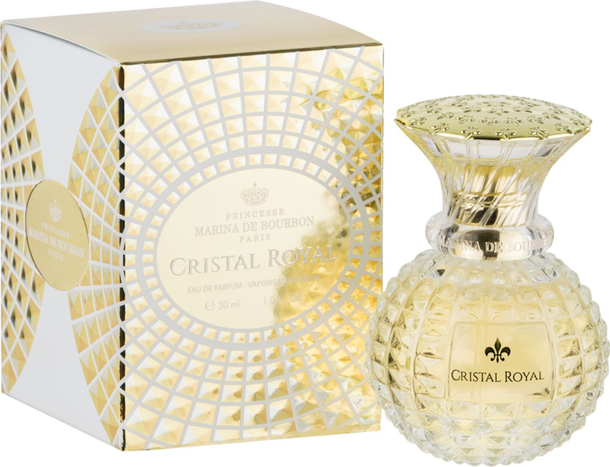 Princesse Marina De Bourbon Paris Cristal Royal Парфюмерная вода 30 мл1504MB Princesse Marina De Bourbon Paris Cristal Royal Парфюмерная вода 30 мл1504MBФЛАКОН: Абсолютная чувственность, кристальная прозрачность и светящаяся яркость: Parfum Princesse Marina De Bourbon представляет новую линейку ароматов Cristal Royal, драгоценный камень редкой красоты. Вдохновленный работой французских мастеров Версаля и мастеров по отделке хрусталя, новый аромат от Princesse Marina De Bourbon - вуаль чувственности и красоты. Поверхность флакона усыпана рельефными бриллиантовыми пиками, которые усиливают игру света. Принцесса, входя в Версальский дворец, обратила внимание на сферу центральной люстры, которая вобрала в себя все солнце и золото Зеркального зала. Принцессе захотелось подарить всем женщинам частицу французской роскоши. Cristal Royal - сочетание соблазна и чувственности, чистый как солнечный свет c ярким характером. Девушка как бриллиант излучает все грани своей красоты, чувственности и благородствa. Аромат пробуждает принцеcсу в женщинe и открывает для нее мир гламурa и очарования. АРОМАТ: Яркий аромат для женщин, которые хотят ощутить при