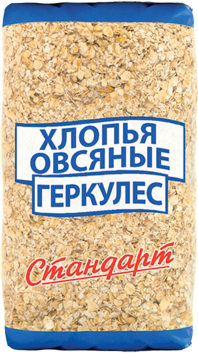 Стандарт хлопья овсяные геркулес, 450 г436 Стандарт хлопья овсяные геркулес, 450 г436Овсяная каша – настоящий кладезь полезных веществ! Овсяные хлопья Геркулес Стандарт содержат витамины A, PP, E, C, B12, B6, минералы: цинк, фосфор, магний, хром, калий, никель, кальций. Кроме того, в овсянке много белков и сложных углеводов, которые заряжают организм энергией на весь день. Благодаря этому богатому составу, овсянная каша приносит огромную пользу организму и помогает сохранять молодость и красоту