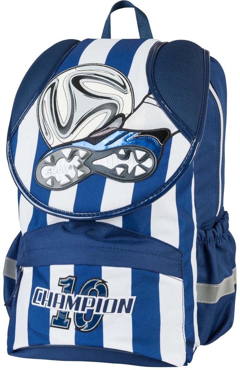 Target Collection Ранец школьный GOAL BLUE17870 Target Collection Ранец школьный GOAL BLUE17870Рюкзак молодежный бренда «Target Collection» имеет яркий рисунок и изготовлен из современных, прочных материалов. Техническими особенностями рюкзака (портфелей) «Target Collection» является система «Flexiball» (поясничная поддержка), которая оптимально адаптирована для ребенка. Система «Flexiball» является новшеством в промышленности, она правильно распределяет вес мешка, автоматически подстраивается под ребенка и поэтому обеспечивает идеальное положение для поясничной поддержки. Во время прогулки, система «Flexiball» движется вместе с ребенком, за счет гибкого материала уменьшает нагрузку при ходьбе. Портфель имеет форму куба, пригодную для учащихся начальных классов. Плечевые лямки можно отрегулировать для каждого ребенка индивидуально, поэтому получается что он «растет» вместе с ребенком. Лямки содержат вентиляционные отверстия и тем самым имеют возможность дышать. Они дополнительно оснащены ЭКО-пеной, которая делает ношение портфеля более комфортным для ребёнка. Рюкзак содержит...