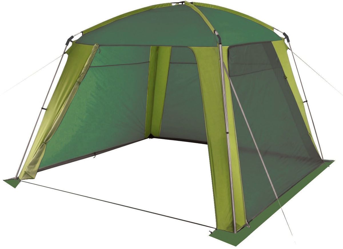 Шатер-тент Trek Planet Rain Dome Green, 320 х 320 х 210 см, цвет: зеленый, светло-зеленый70262 Шатер-тент Trek Planet Rain Dome Green, 320 х 320 х 210 см, цвет: зеленый, светло-зеленый70262Универсальный шатер четырехугольной формы Trek Planet Rain Dome Green отлично подойдет как для дачи, в качестве беседки или полевого навеса, так и для кемпинга. Две стороны из полиэстера надежно защищают от ветра и дождя, две другие стороны из москитной сетки позволяют шатру отлично проветриваться, Особенности шатра: Легко собирается и разбирается, Устойчив на ветру, Две стороны шатра из полиэстера, с пропиткой PU водостойкостью 2000 мм надежно защищают от ветра и дождя, Все швы проклеены, Две другие стороны из москитной сетки позволяют шатру отлично проветриваться, защищая от насекомых. Двери из москитной сетки в полный размер стороны с молнией по периметру, удобно сворачиваются на сторону. Каркас: боковые стойки из стали, потолочные дуги из прочного стеклопластика, Прочные и удобные адаптеры для соединения потолочных дуг со стойками, Два входа в шатер, Защитным полог по всему периметру защищает от ветра, дождя и насекомых, ...