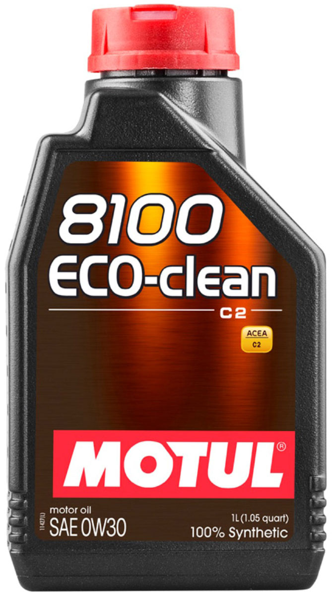 Масло моторное Motul 8100 Eco-Clean, синтетическое, 0W-30, 1 л102888 Масло моторное Motul 8100 Eco-Clean, синтетическое, 0W-30, 1 л102888Моторное масло для бензиновых и дизельных двигателей. 100% синтетическое. Высокотехнологичное 100% синтетическое энергосберегающее моторное масло. Специально разработано для автопроизводителей, требующих масла с низким трением, низкой высокотемпературной вязкостью (HTHS менее 3,5 мПа.с), сниженным содержанием сульфатной золы (?0,8%), фосфора (0.07%-0.09%), серы (?0.3%) - Mid SAPS. Применяется для автомобилей последнего поколения, оснащенных бензиновыми и дизельными двигателями, в том числе с непосредственным впрыском, отвечающих требованиям стандартов Евро IV и Евро V, требующих использования в них энергосберегающих масел стандарта ACEA C2. Совместимо с каталитическими конвертерами и сажевыми фильтрами (DPF) системы очистки выхлопных газов. ACEA Стандарты: ACEA C2 API Стандарты: API PERFORMANCE SN Одобрения: FORD WSS M2C 950A; FIAT 9.55535-GS1/DS1