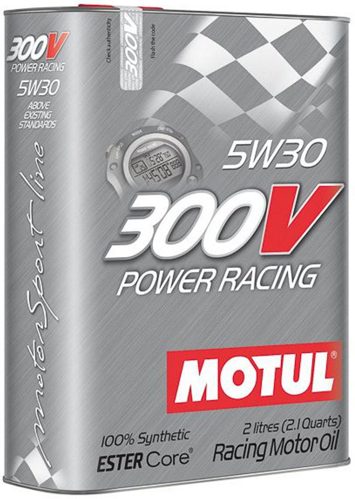 Масло моторное Motul 300 V Сhrono, синтетическое, 10W-40, 2 л104243 Масло моторное Motul 300 V Сhrono, синтетическое, 10W-40, 2 л104243100% синтетическое моторное масло, созданное по технологии Ester Core. Благодаря техническому партнерству с самыми престижными гоночными командами, MOTUL разработала широкий спектр смазочных материалов для гоночных и спортивных автомобилей. Линейка MOTUL 300V motorsport повышает производительность двигателей последнего поколения. Одновременно обеспечивается высокая защита от износа, предотвращается падение давления масла и его окисление при высоких температурах. Обеспечивает высокую надежность. Класс вязкости 10W-40 позволяет компенсировать среднюю степень разжижения масла топливом и обеспечить стабильное давление. Использование: ралли, GT-чемпионат, шоссейно-кольцевые гонки.