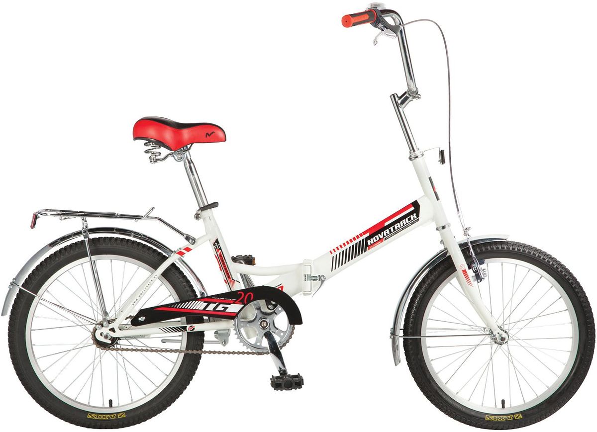 Велосипед детский Novatrack TG-30 Classic, цвет: белый, 2020FTG301V.WT7 Велосипед детский Novatrack TG-30 Classic, цвет: белый, 2020FTG301V.WT7Перед вами cовременный, удобный и безопасный складной велосипед, катаясь на котором ребенок не только будет укреплять здоровье и развиваться физически, но и получит море удовольствия. Велосипед Novatrack TG-20 classic’ благодаря своей универсальности подойдет подойдёт абсолютно всем . Его отличает надежность, неприхотливость и отличная управляемость – несмотря на то, что велосипед можно отнести к категории городских, он отлично показывает себя на парковых и дачных дорогах. Стильная расцветка, усиленный багажник, ножной тормоз – это еще не все преимущества данной модели. Велосипед оснащен защитой цепи, которая обезопасит нижнюю часть одежды от попадания в механизм. Мягкое и удобное сидение велосипеда позволит с комфортом кататься хоть по несколько часов подряд. Сидение и руль регулируются по высоте и надежно фиксируются. Встроенная подножка позволяет велосипеду принять устойчивое положение во время стоянки. Прочная стальная рама складывается пополам, что позволяет перевозить велосипед...