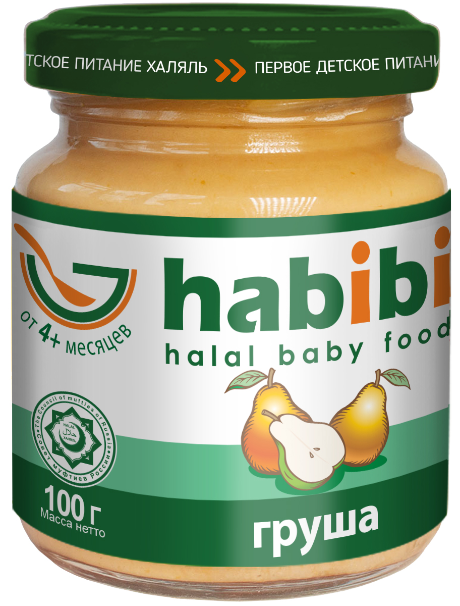 Habibi пюре груша без сахара, 100 г4610015300024 Habibi пюре груша без сахара, 100 г4610015300024Пюре детское ГРУША рекомендуется для детей старше 4 месяцев. Продукт детского питания для детей раннего возраста, продукт прикорма, пюре фруктовое, гомогенизированное, стерилизованное.