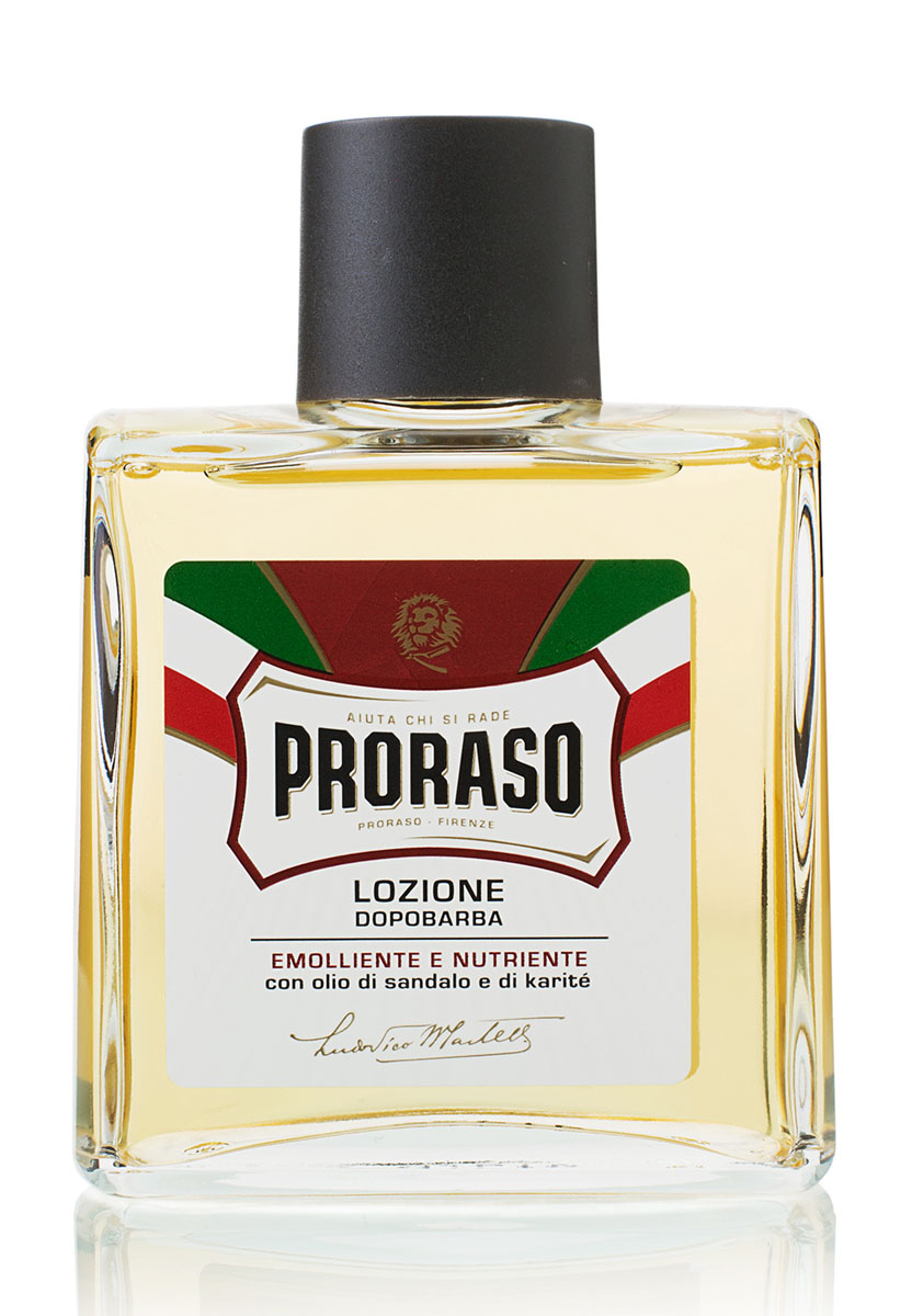 Proraso Лосьон после бритья питательный 100 мл400472 Proraso Лосьон после бритья питательный 100 мл400472Лосьон после бриться состоит из тщательно отобранных, натуральных ингредиентов, создающих охлаждающий и тонизирующий эффект. Гамамелис, входящий в его состав успокаивает кожу, снимая раздражение после бриться и уменьшая боль от порезов. Лосьон придает свежесть и комфорт и завершает ритуал бритья.