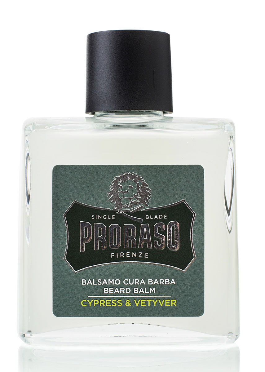 Proraso Бальзам для бороды Cypress & Vetyver 100 мл400732 Proraso Бальзам для бороды Cypress & Vetyver 100 мл400732Бальзам для бороды создан для первых двух недель роста усов и бороды. Он помогает бороться с зудом, вызываемым ростом волос, смягчает бороду, а также питает и освежает кожу, благодаря смягчающим свойствам мяты