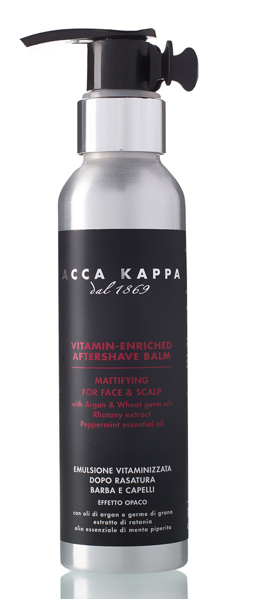 Acca Kappa Бальзам после бритья 125 мл853512 Acca Kappa Бальзам после бритья 125 мл853512Интенсивно питающий бальзам после бритья разработан для уменьшения раздражения, вызванного бритьем. Борется с излишним блеском и придает коже приятное ощущение свежести.