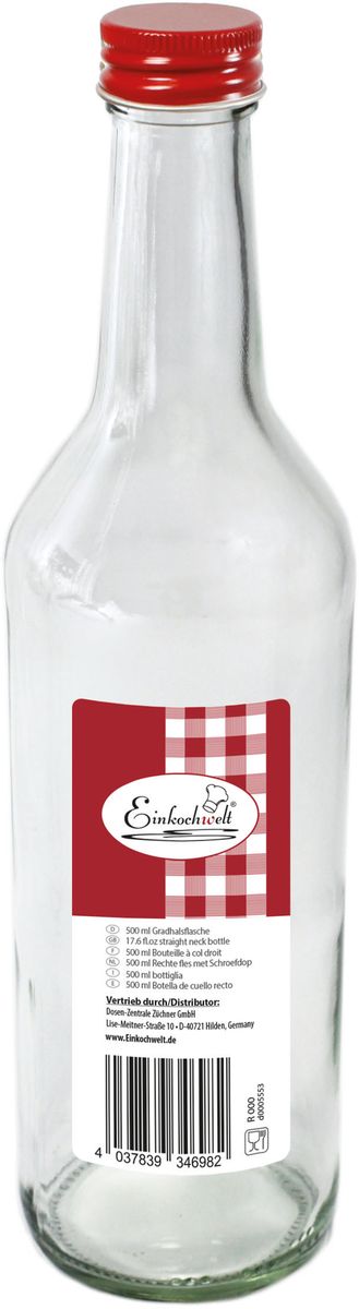 Бутылка Einkochwelt, с крышкой, 500 мл346982 Бутылка Einkochwelt, с крышкой, 500 мл346982Стеклянная бутылка объемом 500 мл с завинчивающейся крышкой предназначена для хранения, сиропов и других домашних напитков. Такая крышка обеспечит легкость использования и герметичность сосуда, что надежно сохранит свежесть и качество вашего продукта. Оригинальная форма бутылки позволит ей стать не только полезным изделием, но и украшением интерьера вашей кухни.