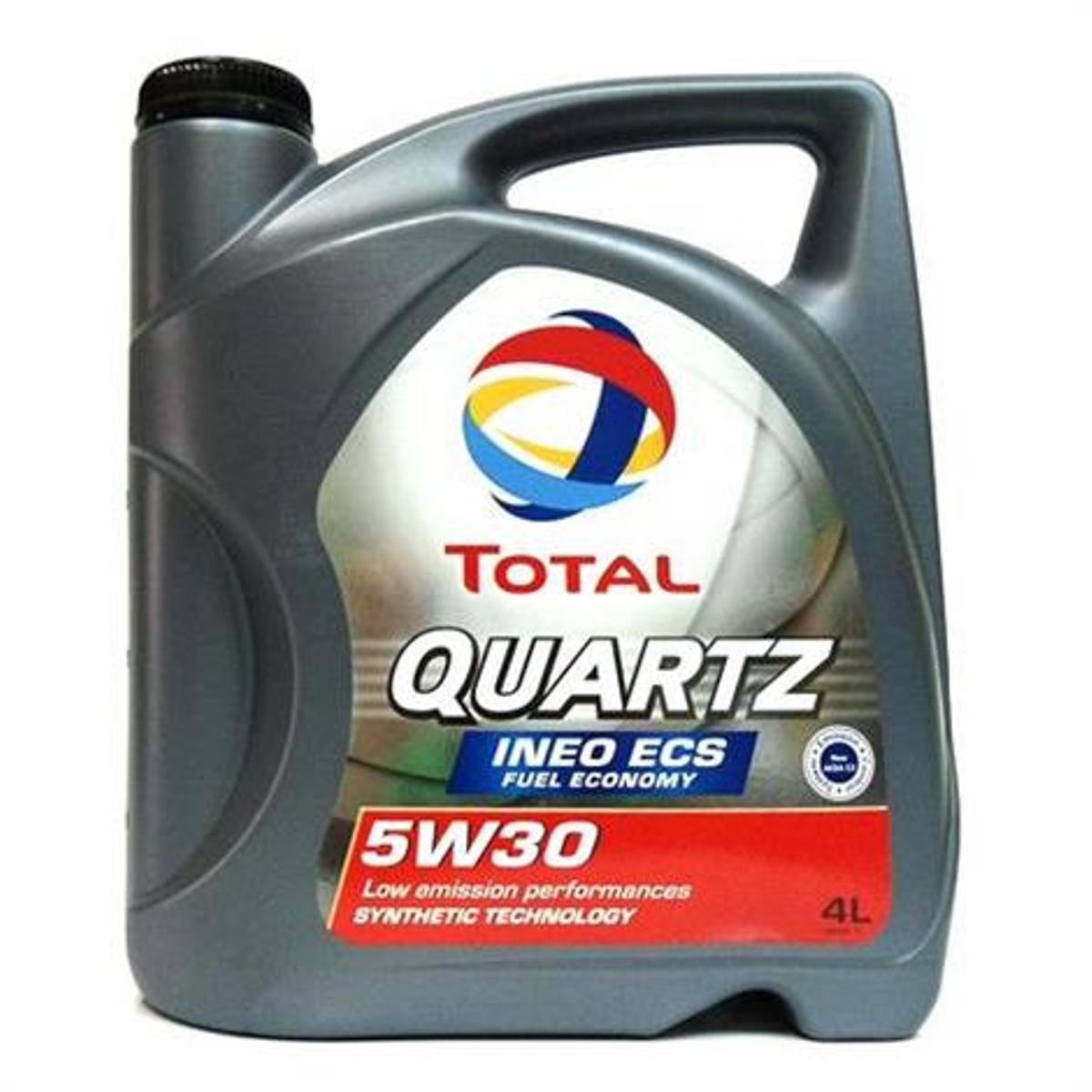 Моторное масло Total Quartz Ineo ECS 5w-30, 4 л151510 Моторное масло Total Quartz Ineo ECS 5w-30, 4 л151510Моторное масло нового поколения с пониженной сульфатной зольностью и низким содержанием фосфора и серы, специально разработанное для двигателей PEUGEOT и CITROEN. Это высокотехнологичное масло позволяет экономить топливо и оптимизирует функционирование систем контроля над выпуском загрязняющих веществ в атмосферу, например, дизельных сажевых фильтров.Одобрения • QUARTZ INEO ECS - это единственный смазочный материал с пониженной сульфатной зольностью и низким содержанием фосфора и серы, рекомендуемый изготовителями Peugeot и Citroen: одобрение PSA PEUGEOT & CITROEN B71 2290 • Соответствует техническим требованиям TOYOTA