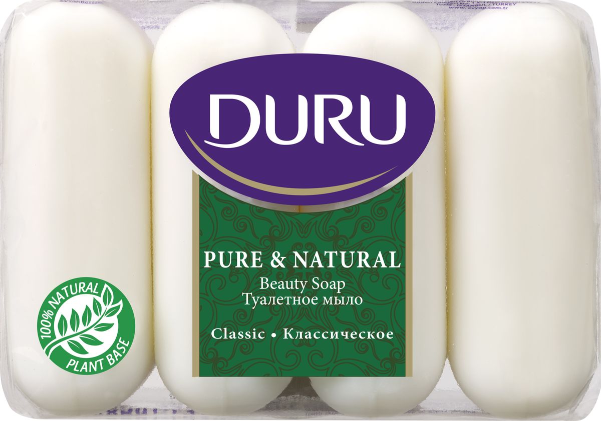 Duru Pure&NatМыло Классик э/пак 4*85г800295547 Duru Pure&NatМыло Классик э/пак 4*85г800295547Бережное туалетное мыло с нежными природными ароматами