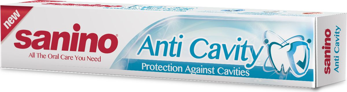 Sanino Зубная паста Anti Cavity Защита от кариеса 100мл800914015 Sanino Зубная паста Anti Cavity Защита от кариеса 100мл800914015Зубная паста Sanino делает улыбку светлой и здоровой благодаря отбеливающим компонентам в составе пасты. Sanino «Защита от кариеса» - это полноценная защита от самой распространенной болезни зубов, а также хороший уход за деснами.