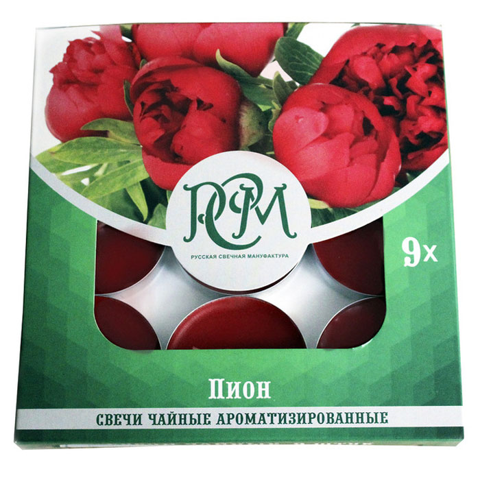 Свечи чайные Русская свечная мануфактура Пион, 9 штук4620020950275 Свечи чайные Русская свечная мануфактура Пион, 9 штук4620020950275Свечи ароматизированные Пион