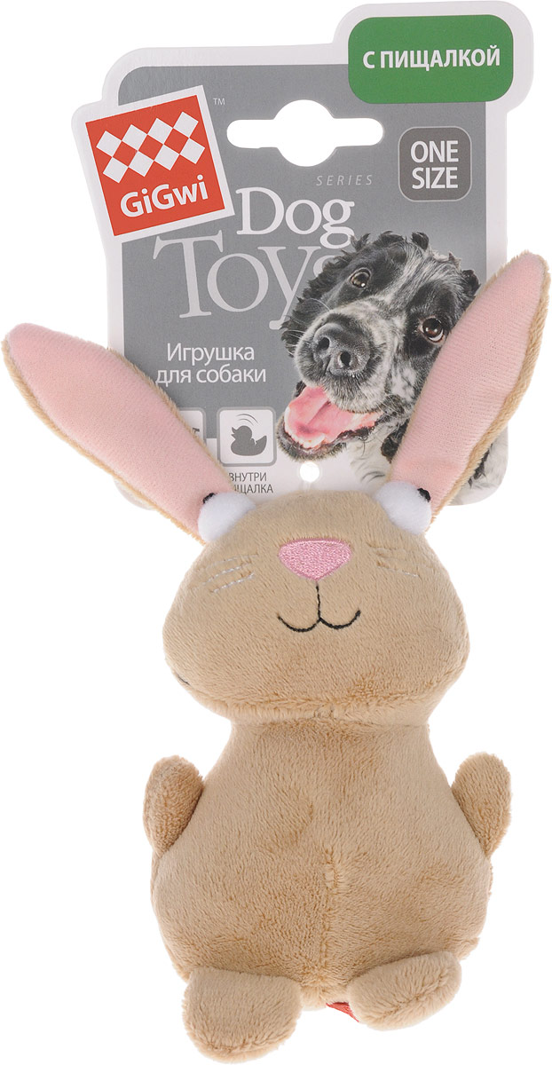 Игрушка для собак GiGwi Кролик, с пищалкой, длина 16 см75053 Игрушка для собак GiGwi Кролик, с пищалкой, длина 16 см75053Игрушка для собак GiGwi Кролик с набивкой дополнена текстильным покрытием. Игрушка подходит для активной игры. Прочный, неабразивный, нетоксичный материал не ранит зубы. Игрушка оснащена пищалкой.