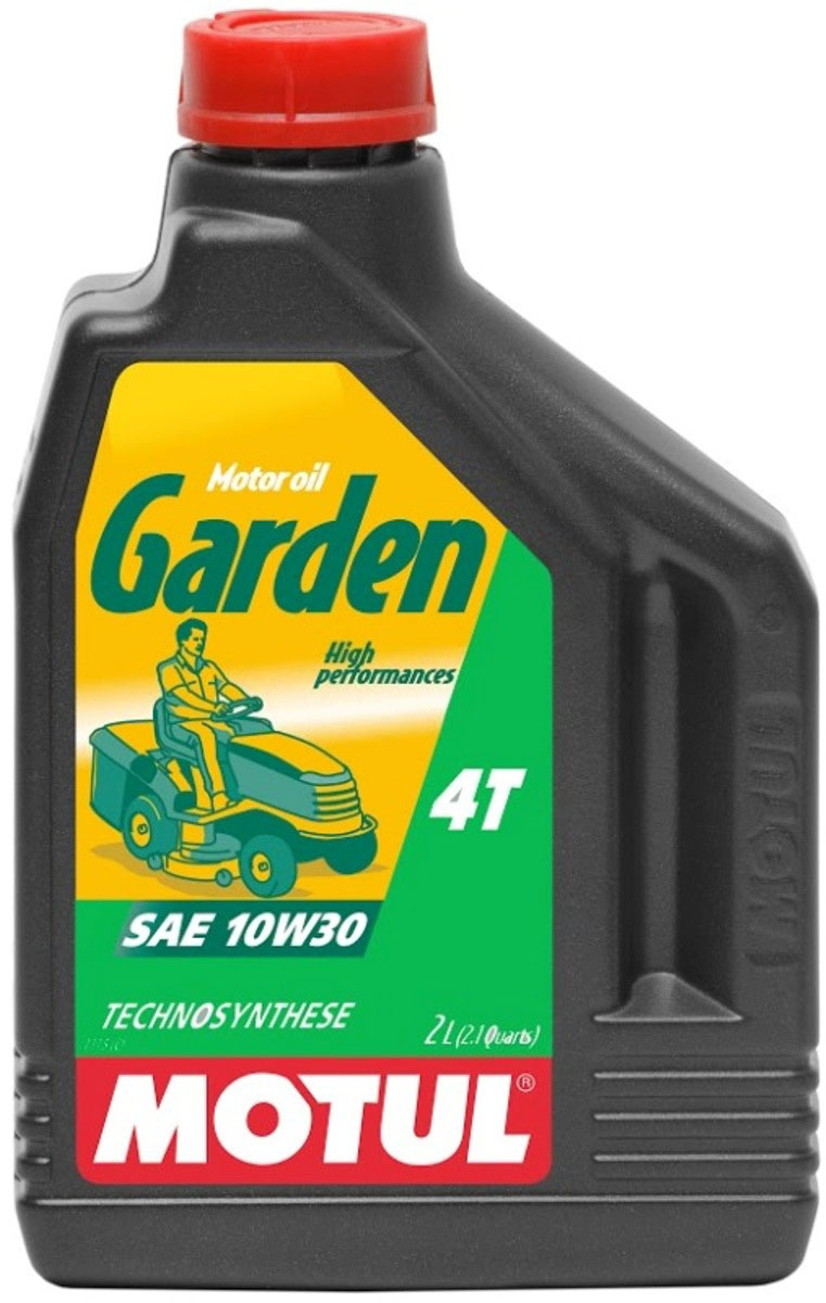 Масло моторное Motul Garden 4T, синтетическое, 10W-30, 2 л101282 Масло моторное Motul Garden 4T, синтетическое, 10W-30, 2 л101282Новая формула. Масло для 4-х тактных двигателей сельскохозяйственной техники. Бензиновые и дизельные двигатели. Technosynthese. Специальная формула, предназначенная для малой сельскохозяйственной техники. Все 4-х тактные бензиновые и дизельные двигатели, с турбонаддувом и атмосферные. Газонокосилки, мотокультиваторы, мини-трактора, мотокосилки. Совместимо со всеми типами топлива: этилированный и неэтилированный бензин, дизельное топливо. Все 4-х тактные двигатели с каталитическим нейтрализатором и без. Вязкость:10w30 API Стандарты: API SJ/SH/CF