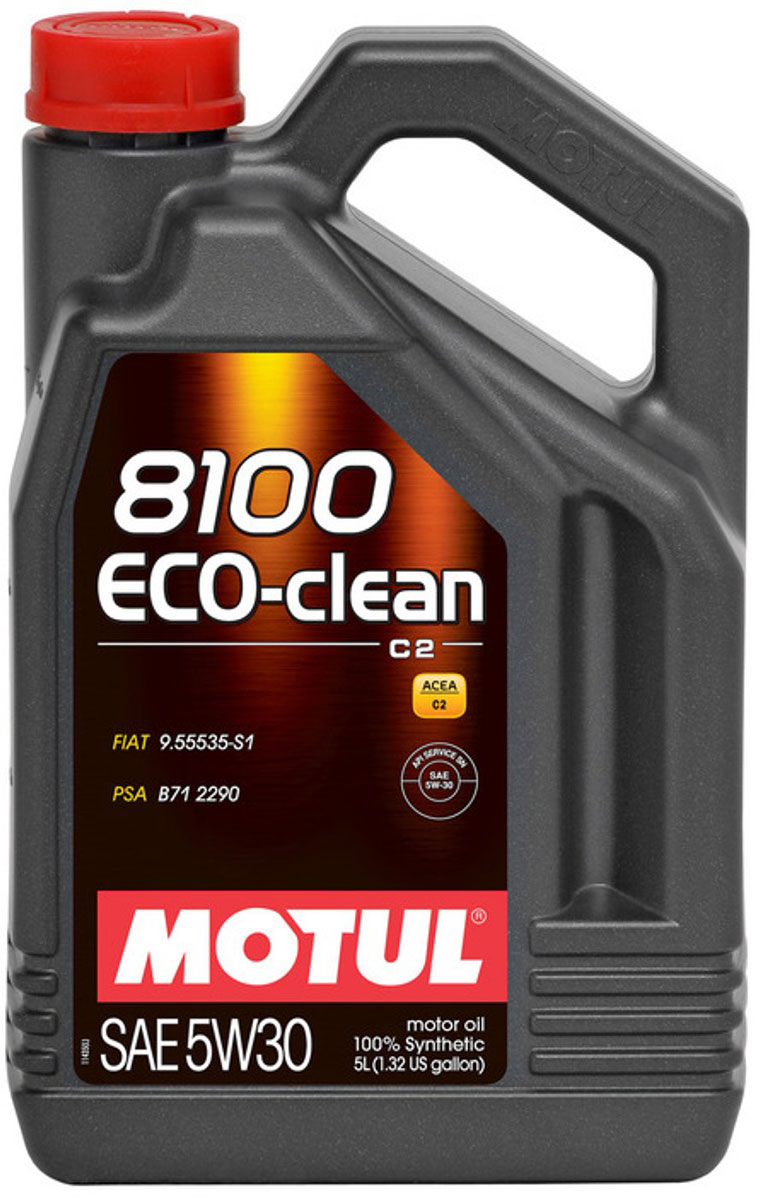 Масло моторное Motul 8100 Eco-Clean, синтетическое, 5W-30, 4 л101545 Масло моторное Motul 8100 Eco-Clean, синтетическое, 5W-30, 4 л101545Высокотехнологичное 100% синтетическое энергосберегающее моторное масло. Специально разработано для автомобилей последнего поколения, оснащенных бензиновыми и дизельными двигателями, в том числе с непосредственным впрыском, отвечающих требованиям норм Евро IV и Евро V и требующих использования в них масла стандарта ACEA C2: масла с низкой высокотемпературной вязкостью HTHS (менее 3,5 mPa/s), сниженным содержанием сульфатной золы (0,8%), фосфора (0.07%-0.09%), серы (0.3%) - Mid SAPS. Совместимо со всеми типами бензиновых и дизельных двигателей, в которых предусмотрено использование энергосберегающего масла: стандарты ACEA С2 или A5/B5. Масло имеет одобрения PSA B71 2290 от Peugeot Citroen Automobile. Совместимо с каталитическими нейтрализаторами и сажевыми фильтрами системы очистки выхлопных газов. Некоторые двигатели не предназначены для использования в них данного типа масел, поэтому перед использованием этого продукта необходимо ознакомиться с руководством по...