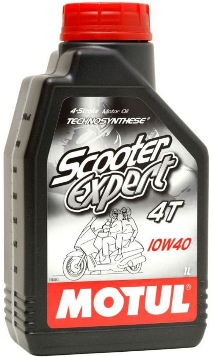 Масло моторное Motul Scooter Expert 4T MA. Technosynthese, полусинтетическое, 10W-40, 1 л105960 Масло моторное Motul Scooter Expert 4T MA. Technosynthese, полусинтетическое, 10W-40, 1 л105960Масло для 4-х тактных двигателей мотороллеров Technosynthese. Масло специально разработано для городских мотороллеров, оснащенных 4-х тактными двигателями большого и малого объема (от 50 до 650 см3), которые могут быть оборудованы каталитическим нейтрализатором. Может применяться с этилированным и неэтилированным бензином. API Стандарты: API SM/SL/SJ JASO Стандарты: JASO MA - M033MOT105