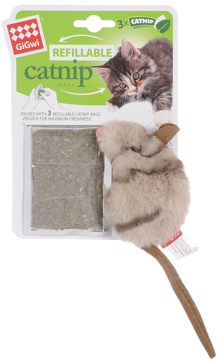 Игрушка для кошек GiGwi Мышка, с кошачьей мятой, длина 10 см. 7538275382 Игрушка для кошек GiGwi Мышка, с кошачьей мятой, длина 10 см. 7538275382Мягкая игрушка GiGwi Мышка изготовлена из текстиля. Играя с этой забавной игрушкой, маленькие котята развиваются физически, а взрослые кошки и коты поддерживают свой мышечный тонус. Изделие выполнено в виде мышки. В качестве наполнителя выступает кошачья мята. Кошачья мята - растение, запах которого делает кошку более игривой и любопытной. С помощью этого средства кошка легче перенесет путешествие на автомобиле, посещение ветеринарного врача, переезд на новую квартиру. Размеры игрушки: 10 х 3 х 4 см.