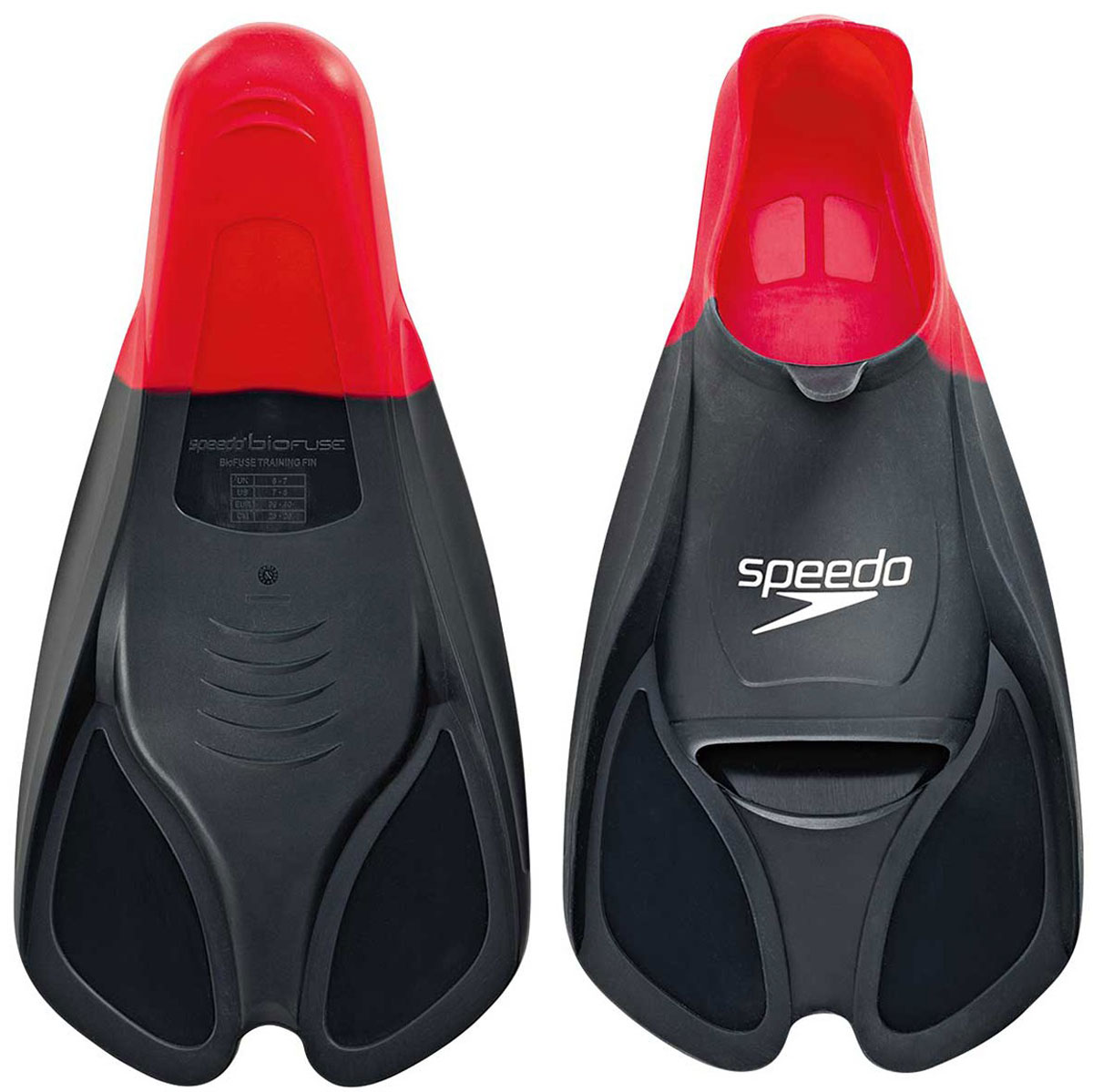 Ласты для плавания Speedo, цвет: красный. Размер 11-12. 8-0884139918-088413991_красный(11-12) Ласты для плавания Speedo, цвет: красный. Размер 11-12. 8-0884139918-088413991_красный(11-12)Speedo Biofuse Training Fins являются незаменимым аксессуаром для тренировки силы ног, при создании которого использовалась технология SpeedoBiofuse®. Не случайно эти ласты для плавания предпочитает использовать многократный олимпийский чемпион Майкл Фелпс. Достаточно жесткие лопасти позволяют создать мощную тягу в воде при естественном темпе работы ног. Специальный узор на поверхности подошвы позволяет получить надежное сцепление с поверхностью бассейна. Форма башмака Speedo Biofuse Training Fin способствует развитию гибкости стопы, что позволяет сделать работу ног более эффективной. Башмак изготовлен из мягкого силикона, который не натирает кожу и прекрасно растягивается. Ласты для плавания Speedo Biofuse Tech Fin отлично подходят для тренировки работы ног в спринте, а также для повышения качества работы ног во время обучения плаванию. Специалисты Proswim.ru рекомендуют Speedo Biofuse Training Fin спортсменам-спринтерам, а также всем, кто имеет желание увеличить силу ног. Ласты для...