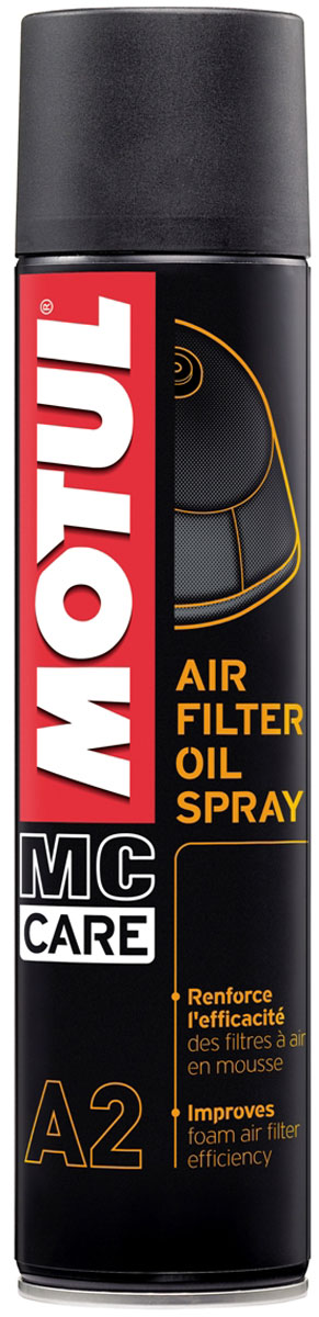 Смазка Motul A2 Air Filter Oil Spray, 400 мл. 102986102986 Смазка Motul A2 Air Filter Oil Spray, 400 мл. 102986102986Липкое масло для воздушного поролонового фильтра. Аэрозоль. Кросс, эндуро, триал, внедорожные мотоциклы, квадроциклы. Масло Motul Air Filter Oil Spray специально разработано для ухода за поролоновыми фильтрами внедорожных мотоциклов и мотовездеходов. Используйте Motul Air Filter Clean для тщательной чистки воздушного фильтра перед каждой смазкой.