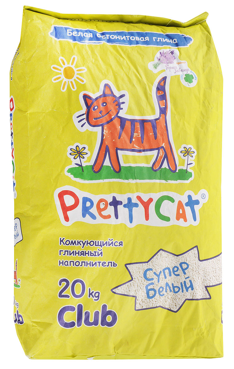 Наполнитель для кошачьих туалетов PrettyCat Супер белый, комкующийся, с ароматом лаванды, 20 кг620437 Наполнитель для кошачьих туалетов PrettyCat Супер белый, комкующийся, с ароматом лаванды, 20 кг620437Наполнитель для кошачьих туалетов PrettyCat Супер белый - это 100% натуральный комкующийся наполнитель. Изготовлен из белой бентонитовой глины лучшего европейского качества. Впитывает до 400% влаги, прекрасно комкуется в идеально ровные шарики. Благодаря способности моментально образовывать крепкие комки, он обеспечит необходимую гигиену в кошачьем туалете, а также значительно упростит процесс уборки. Наполнитель изготовлен из экологически чистого материала, поэтому будет напоминать вашему питомцу о естественной среде обитания, а вам не доставит лишних хлопот по уходу за своим любимцем. Приятный аромат лаванды создаст дополнительное ощущение свежести при использовании. Состав: белая бентонитовая глина. Вес: 20 кг. Товар сертифицирован.