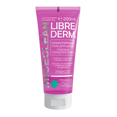 Librederm Мицеллярный гель для душа Глубокое очищение кожи Miceclean 200 мл118620 Librederm Мицеллярный гель для душа Глубокое очищение кожи Miceclean 200 мл118620Глубоко и тщательно очищает кожу тела бережно эксфолиирует отмершие клетки эпидермиса защищает кожу от пересыхания кожа приобретает здоровый цвет и нежность пантенол защищает кожу от пересыхания и стимулирует процесс ее регенерации