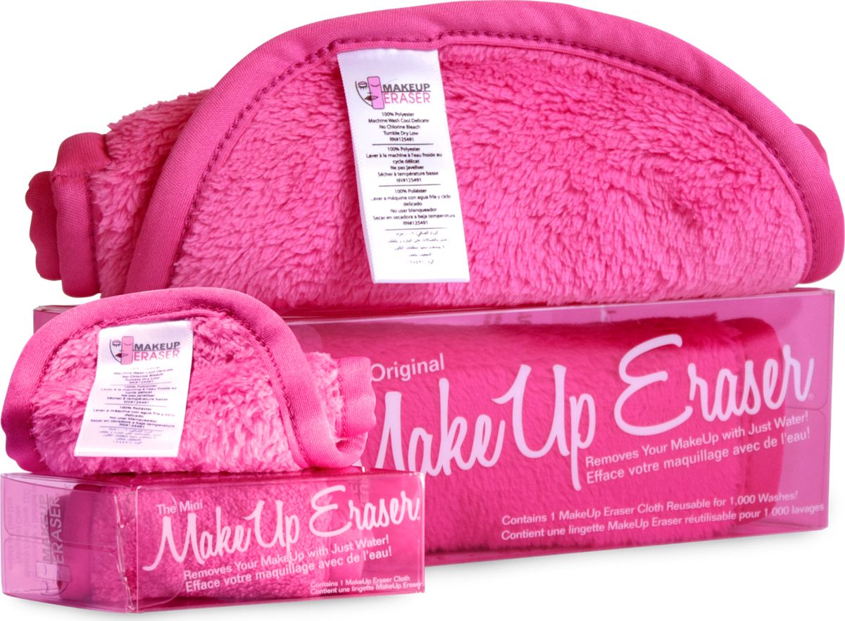 MakeUp Eraser мини-салфетка для снятия макияжа розовая000297 MakeUp Eraser мини-салфетка для снятия макияжа розовая000297Makeup Eraser MINI (розовая) уникальная салфетка, которая с невероятной легкостью снимает макияж, аккуратно очищая кожу лица абсолютно естественным образом. Салфетка воздействует без применения привычных средств для удаления декоративной косметики или умывания, значительно упрощает повседневный ритуал ухода и очищения, делает его приятным и легким. Секрет магических свойств салфетки Makeup Eraser заключается в особом переплетении полиэстеровых нитей. При производстве изделия поверхность ткани не подвергается никакой химической обработке, что гарантирует ее гипоаллергенность и безопасность применения, а для того, чтобы начать процедуру использования салфетки, достаточно просто хорошо смочить ее в чистой теплой воде. Салфетку Makeup Eraser можно с успехом применять для любого типа кожи, в том числе очень чувствительной, ее мягкое воздействие не вызывает раздражений или покраснений, высокий уровень качества ткани гарантирует длительное использование салфетки, а ее великолепные очищающие...