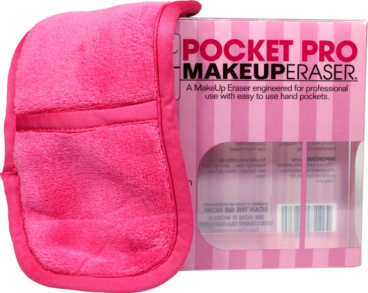 MakeUp Eraser салфетка для снятия макияжа с карманами для рук006203 MakeUp Eraser салфетка для снятия макияжа с карманами для рук006203Makeup Eraser салфетка с дополнительным карманом для рук (розовая) уникальная салфетка, которая с невероятной легкостью снимает макияж, аккуратно очищая кожу лица абсолютно естественным образом. Салфетка воздействует без применения привычных средств для удаления декоративной косметики или умывания, значительно упрощает повседневный ритуал ухода и очищения, делает его приятным и легким. Секрет магических свойств салфетки Makeup Eraser заключается в особом переплетении полиэстеровых нитей. При производстве изделия поверхность ткани не подвергается никакой химической обработке, что гарантирует ее гипоаллергенность и безопасность применения, а для того, чтобы начать процедуру использования салфетки, достаточно просто хорошо смочить ее в чистой теплой воде. Салфетку Makeup Eraser можно с успехом применять для любого типа кожи, в том числе очень чувствительной, ее мягкое воздействие не вызывает раздражений или покраснений, высокий уровень качества ткани гарантирует длительное использование...