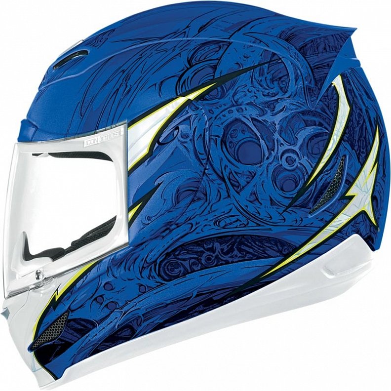 Мотошлем Icon Airmada Sportbike SB1, цвет: синий. 0101. Размер S0101-0650 Мотошлем Icon Airmada Sportbike SB1, цвет: синий. 0101. Размер S0101-0650Отличное сочетание функциональности и стиля. Этот шлем прекрасно подойдет как для городской езды, так и для спортивных заездов на треке. За основу взят литойполикарбонатный корпус. С точки зрения аэродинамики, посадки, вентиляции и комфорта – это совершенно новая модель шлема. Вентиляция так же была улучшена. Теперь у нас 7 каналов для впуска свежего воздуха, и 6 портов для выпуска. Как и в предыдущих моделях, мы имеем каналы в ротовой области, а так же два боковых порта, которые регулируются в нескольких положениях с внутренней стороны шлема. Выше имеется десятимиллиметровый двойной канал, который, как и прежде удобно контролировать – в закрытом или открытом положении. И одна из новинок находится поблизости – двойной регулировочный порт, который в дополнение ко всем предыдущим, направляет потоки свежего непосредственно на лобную часть водителя. Соответственно, горячий воздух выходит через задние порты - два сверху, два по бокам и два с нижней стороны. Еще одним нововведением является...