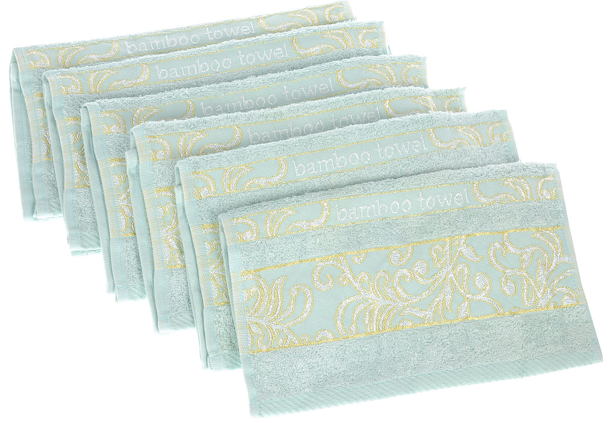 Набор полотенец Brielle Bamboo. Jacquard, цвет: мятный, 30 х 50 см, 6 шт1211 Набор полотенец Brielle Bamboo. Jacquard, цвет: мятный, 30 х 50 см, 6 шт1211Полотенца ТАС Приятно удивляют и дают возможность почувствовать себя творцом окружающего декора. Махровая ткань – официальное название «фроте», народное – «махра». Фроте – это натуральная ткань, поверхность которой состоит из ворса (петель основных нитей). Ворс может быть как одинарным (односторонним), так и двойным (двусторонним).