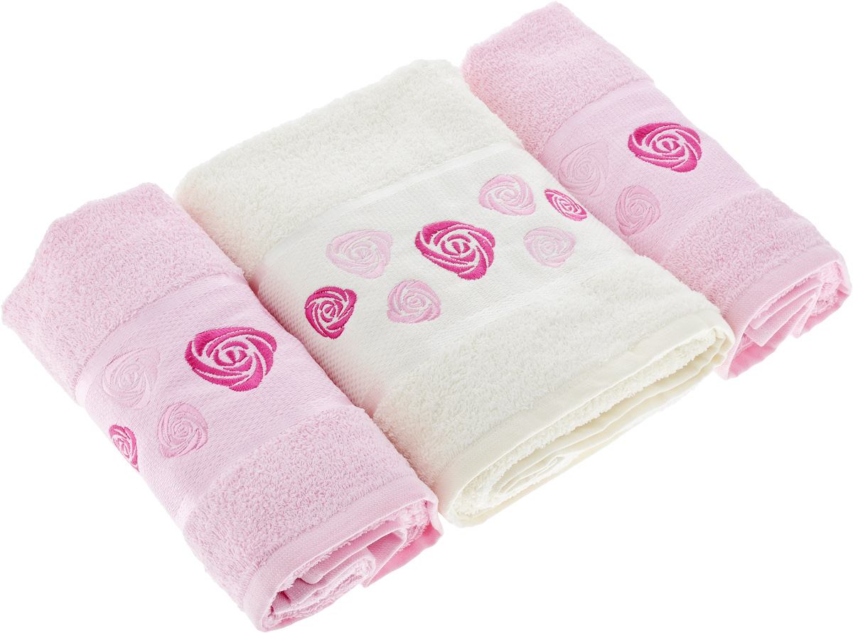Набор махровых полотенец Aisha Home Textile Роза, 3 штУНП-1314 Набор махровых полотенец Aisha Home Textile Роза, 3 штУНП-1314Набор Aisha Home Textile Роза состоит из трех полотенец разных размеров. Полотенца, выполненные из натурального хлопка, подарят вам мягкость и необыкновенный комфорт в использовании. Ткань не вызывает аллергических реакций, обладает высокой гигроскопичностью и воздухопроницаемостью. Полотенца великолепно впитывают влагу, нежные на ощупь не теряют своих свойств после многократной стирки. Комплектация: - 2 полотенца 50 х 90 см, - 1 полотенце 70 х 140 см.