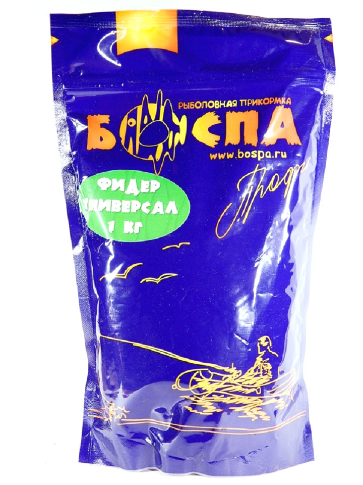 Прикормка Боспа Профи. Универсальная Фидер, пакет, 1 кгПрофи/Пак/1/УНИ Прикормка Боспа Профи. Универсальная Фидер, пакет, 1 кгПрофи/Пак/1/УНИСостав универсален. Прикорм насыщен разнообразными компонентами разной фракции. Основной аромат дает натуральный ароматизатор карамель, а так же бисквит. Сбалансированный состав прекрасно собирает все виды карповых рыб.