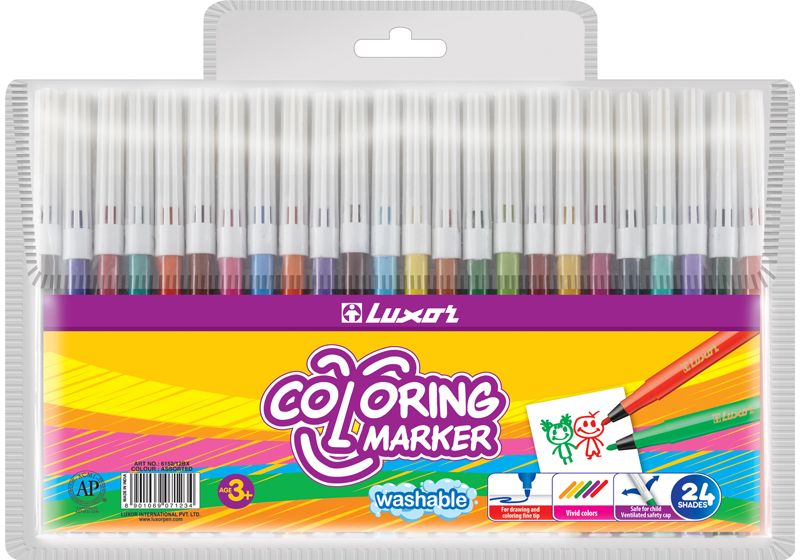 Luxor Набор фломастеров Coloring 24 цвета6101/24 WT Luxor Набор фломастеров Coloring 24 цвета6101/24 WTЯркий и практичный набор фломастеров Luxor Coloringс продуманной палитрой цветов, непременно понравится вашему юному художнику. Нетоксичные смываемые фломастеры имеют вентилируемый колпачок. Корпус из пластика предохраняет чернила от преждевременного высыхания, гарантирует длительный срок службы. Набор содержит 24 фломастера различных цветов.