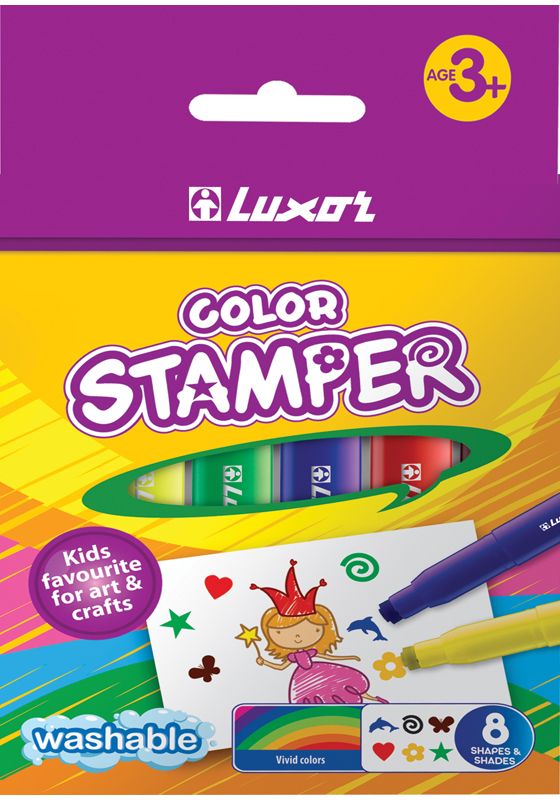 Luxor Набор фломастеров-штампов Color Stamper 8 цветов6130/Box 8 Luxor Набор фломастеров-штампов Color Stamper 8 цветов6130/Box 8Цветные фломастеры с наконечником в форме штампика. Каждому цвету соответствует свой рисунок.