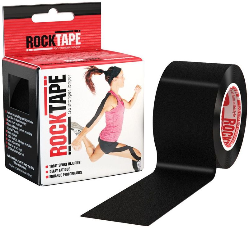 Кинезиотейп Rocktape, цвет: черный, 5 см х 5 мRCT100-BK-OSRX Кинезиотейп Rocktape, цвет: черный, 5 см х 5 мRCT100-BK-OSRXМатериал: 97% хлопок, 3% нейлон 6/12 Стойкая гипоаллергенная клеевая основа Эластичность: 180-190% (!) Плотная волнообразная структура ткани Водостойкий Носится, не теряя свойств, до 5 дней Производство: США/Корея