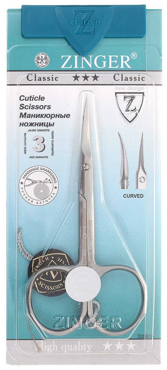 Zinger Ножницы маникюрные zo-B-131-S-SH-Salon53652 Zinger Ножницы маникюрные zo-B-131-S-SH-Salon53652Ножницы для маникюра для салонного ухода в домашних условиях. Ножницы профессионально заточены и имеют острый кончик. Лезвия плотно сходятся, работают мягко и свободно, позволяют легко и качественно обработать ногти. Аккуратная эргономичная форма ножниц, высокое качество стали и анатомический дизайн ручек доставляют удовольствие в работе. Цвет - глянцевое серебро.