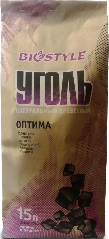Уголь древесный Biostyle Оптима, 15 л101-001 Уголь древесный Biostyle Оптима, 15 л101-001Уголь древесный в пакете BIO Оптима, 15 л, вес 2,5 кг.