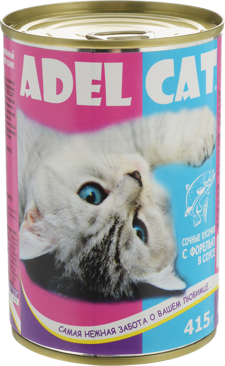 Консервы Adel-Cat, для кошек, с форелью в соусе, 415 г990267 Консервы Adel-Cat, для кошек, с форелью в соусе, 415 г990267Корм консервированный Adel-Cat является сбалансированным и полнорационным питанием для кошек. Корм Adel-Cat обеспечит организм ваших питомцев всеми необходимыми витаминами и микроэлементами. Технология изготовления позволяет сохранить все свойства натуральных продуктов, их качество и полезность, гарантирует поддержание здоровья и жизненных сил ваших любимцев. Товар сертифицирован.
