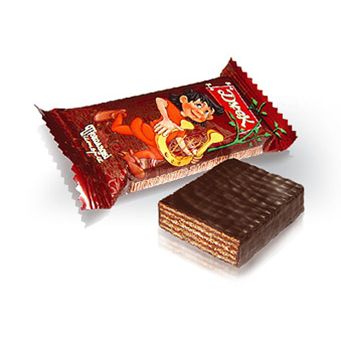 Konti Джек конфеты шоколадные вафельные, 520 г4600495524720 Konti Джек конфеты шоколадные вафельные, 520 г4600495524720Укрупненные глазированные конфеты с насыщенным вкусом какао. Основу конфет составляют нежные, тонкие и хрустящие вафельные листы, переслоенные начинкой, всего девять слоев.