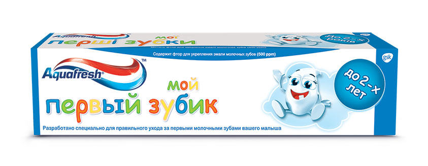 Aquafresh Зубная паста детская Мой первый зубик 0-2лет 50мл20010215 Aquafresh Зубная паста детская Мой первый зубик 0-2лет 50мл20010215Зубная паста Aquafresh Мой первый зубик (0-2 года), 50мл. Содержит фтор для укрепления эмали молочных зубов (500 ppm). Разработано специально для правильного ухода за первыми молочными зубами вашего малыша в возрасте до 2 лет. Паста обеспечивает бережный уход и защищает от кариеса молочные зубы вашего ребенка, благодаря чему постоянные зубы будут расти здоровыми и крепкими.