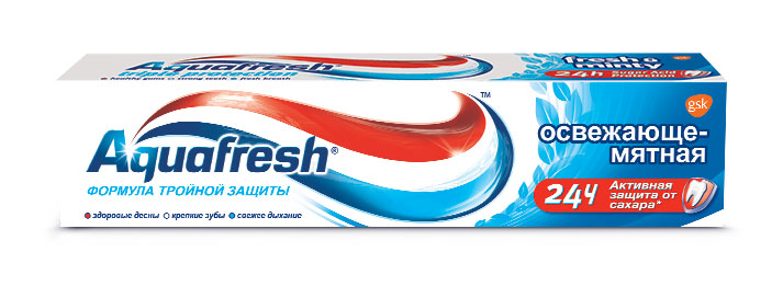 Aquafresh Зубная паста 3+ Освежающе-мятная 100 мл20013019 Aquafresh Зубная паста 3+ Освежающе-мятная 100 мл20013019С фтором. Комплексная защита. Освежающе-мятная. Здоровые десны. Крепкие десны. Свежее дыхание. Долговременная тройная защита для всей семьи. Антибактериальная формула. Исключительный освежающий мятный вкус. Помогает устранить ранние, незаметные для глаза проявления кариеса, чтобы зубы были здоровыми и крепкими всю жизнь.