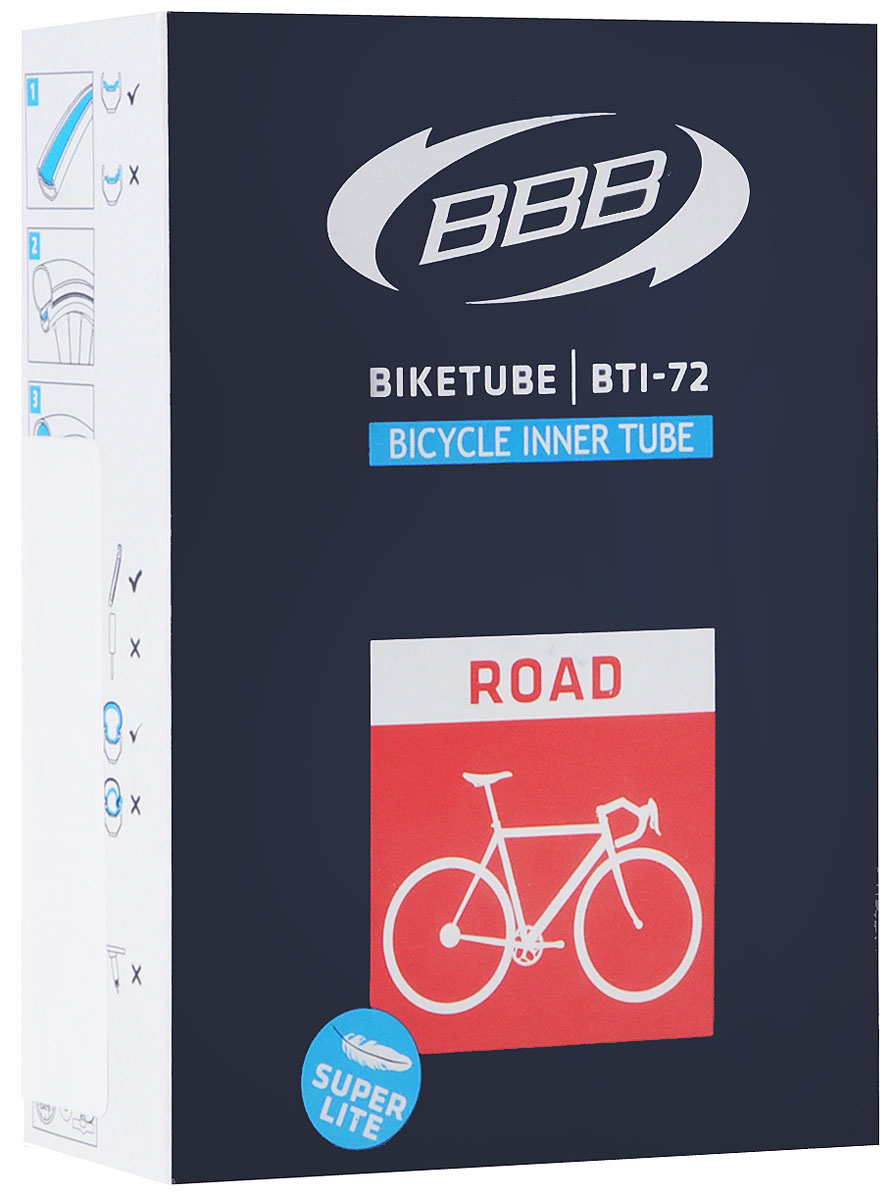 Камера велосипедная BBB, 28, 18, 25C F, V, Super Lite, 48 ммBTI-72 Камера велосипедная BBB, 28, 18, 25C F, V, Super Lite, 48 ммBTI-72Камера BBB изготовлена из долговечного резинового компаунда. Никаких швов, которые могут пропускать воздух. Достаточно большая для защиты от проколов и достаточно небольшая для снижения веса. Велосипедные камеры - обязательный атрибут каждого велосипедиста! Никогда не выезжайте из дома на велосипеде, не взяв с собой запасную велосипедную шину! Диаметр колеса: 28. Велониппель (Presta): 48 мм. Толщина стенки: 0,87 мм.