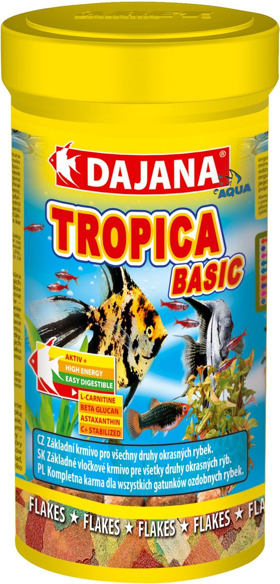 Корм для рыб Dajana Tropica Flakes, 250 млDP000B2 Корм для рыб Dajana Tropica Flakes, 250 млDP000B2Комплексный, высококачественный корм для рыбок Dajana Tropica. Состоит из 7-ми видов специальных хлопьев, для всех видов декоративных аквариумных рыбок.