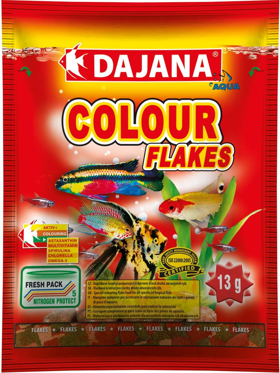 Корм для рыб Dajana Colour Flakes, 80 млDP002S Корм для рыб Dajana Colour Flakes, 80 млDP002SСпециальный хлопьеобразный корм для всех видов рыб на каждый день. Корм содержит натуральные вещества, способствующие красивой и естественной окраске рыб.
