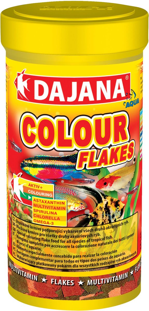Корм для рыб Dajana Colour Flakes, 100 млDP002A Корм для рыб Dajana Colour Flakes, 100 млDP002AСпециальный хлопьеобразный корм для всех видов рыб на каждый день. Корм содержит натуральные вещества, способ ствующие красивой и естественной окраске рыб.