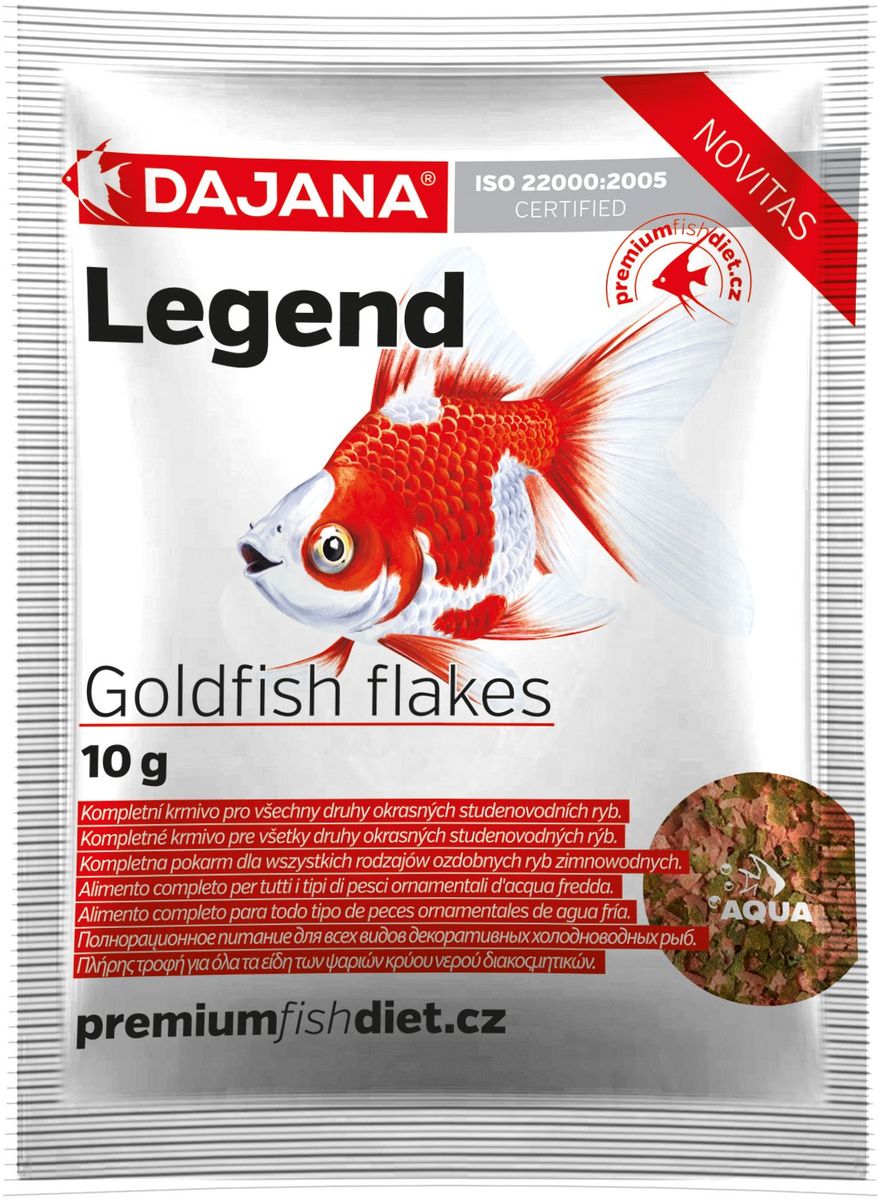 Корм для рыб Dajana Legend Goldfish Flakes, 80 млDP017S0 Корм для рыб Dajana Legend Goldfish Flakes, 80 млDP017S0Полнорационный хлопьеобразный корм для золотых рыбок. Корм Legend изготавливается по новой премиум-формуле, ими титующей корм рыб в дикой природе, улучшает пищеварение укрепляет иммунную систему, помогает здоровой окраске рыб, снижает биологическую нагрузку в аквариуме.