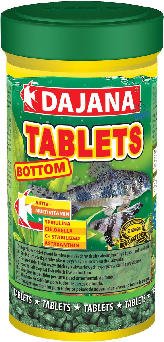 Корм для рыб Dajana Tablets Bottom, 100 млDP052A Корм для рыб Dajana Tablets Bottom, 100 млDP052AСпециальный корм в таблетках для рыб,обитающих на дне аквариумов. Корм содержит частицы дерева мопане, спирулину, которые улучшают процесс пищеварения и метаболизма в организме рыбы.