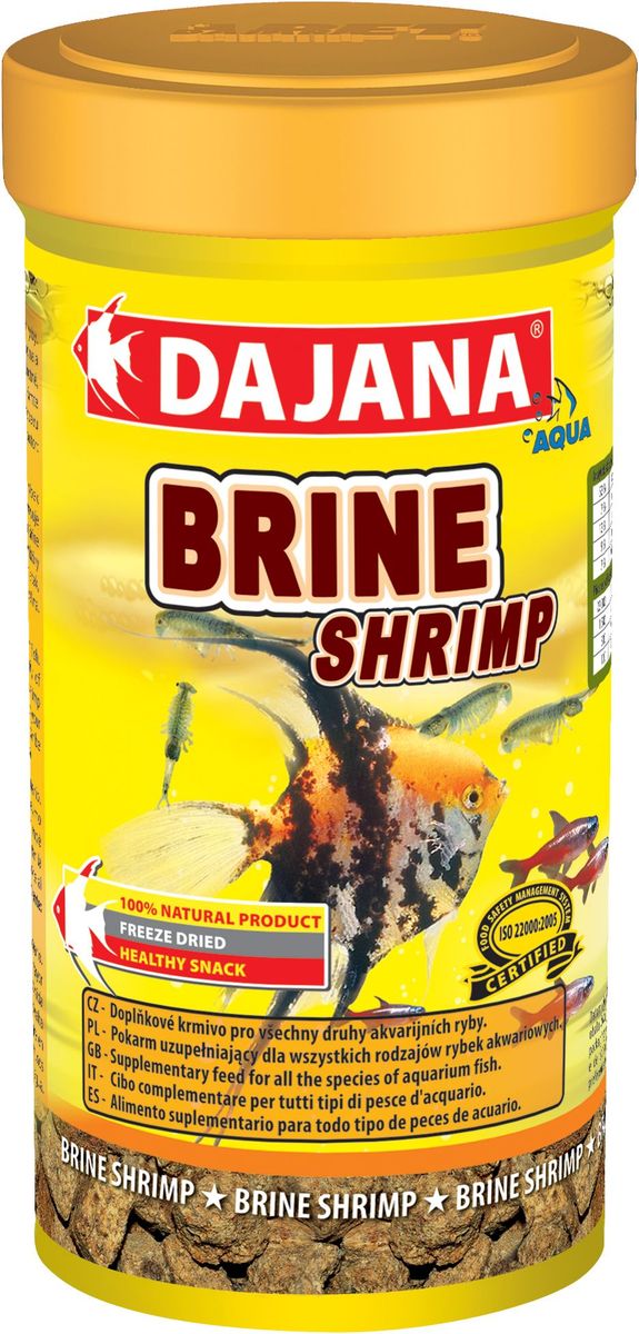 Корм для рыб Dajana Brine Srimp, 250 млDP207B Корм для рыб Dajana Brine Srimp, 250 млDP207BВысушенные холодным методом взрослые ARTEMIE являются высококалорийным дополнительным кормом для всех видов аквариумных рыб в пресноводных и морских аквариумах. Изысканное лакомство с мощнейшим комплексом витаминов, минералов и питательных веществ. Оказывает уникальное восстановительное, лечебное и болеутоляющее действие.