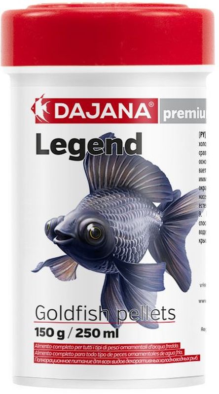 Корм для рыб Dajana Legend Goldfish Pellets, 250 млDP118B1 Корм для рыб Dajana Legend Goldfish Pellets, 250 млDP118B1Полнорационный корм в виде круглых гранул для золотых рыбок. Корм Legend изготавливается по новой премиум-формуле, ими титующей корм рыб в дикой природе, улучшает пищеварение укрепляет иммунную систему, помогает здоровой окраске рыб, снижает биологическую нагрузку в аквариуме.